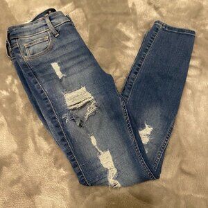 Hollister Women Size 3S Super Skinny BlueDistressed Soft Stretch